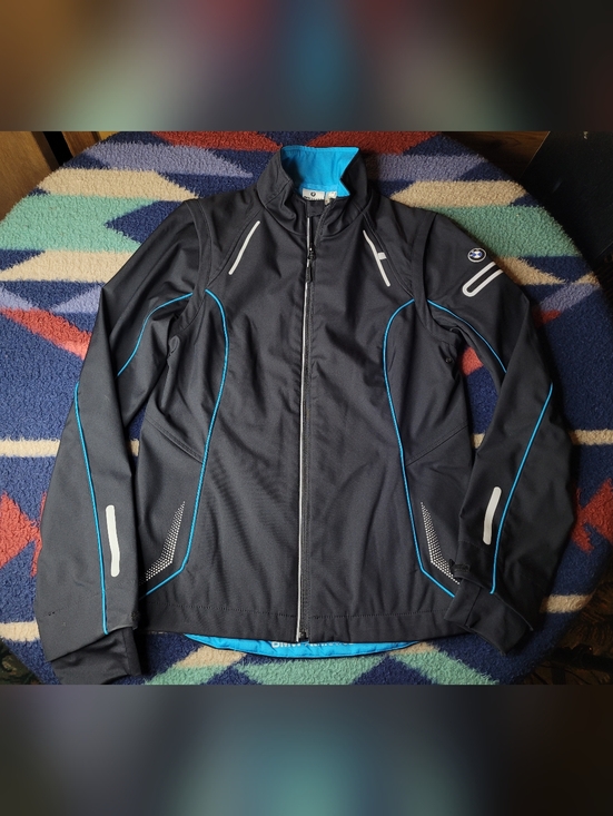 BMW Jackets & Blazers - BMW Athletics Jacket Womens Small Black Full Zip Removable Sleeves Reflective